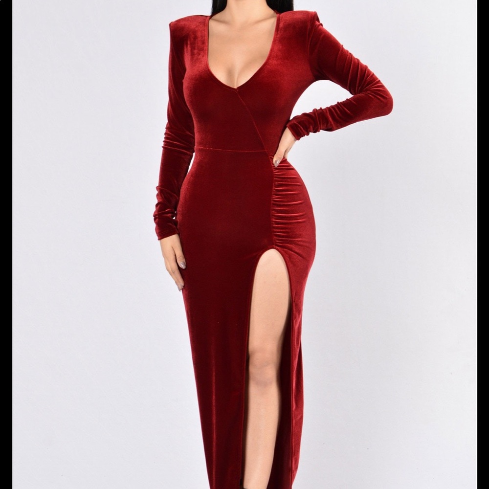Formal long burgundy dress